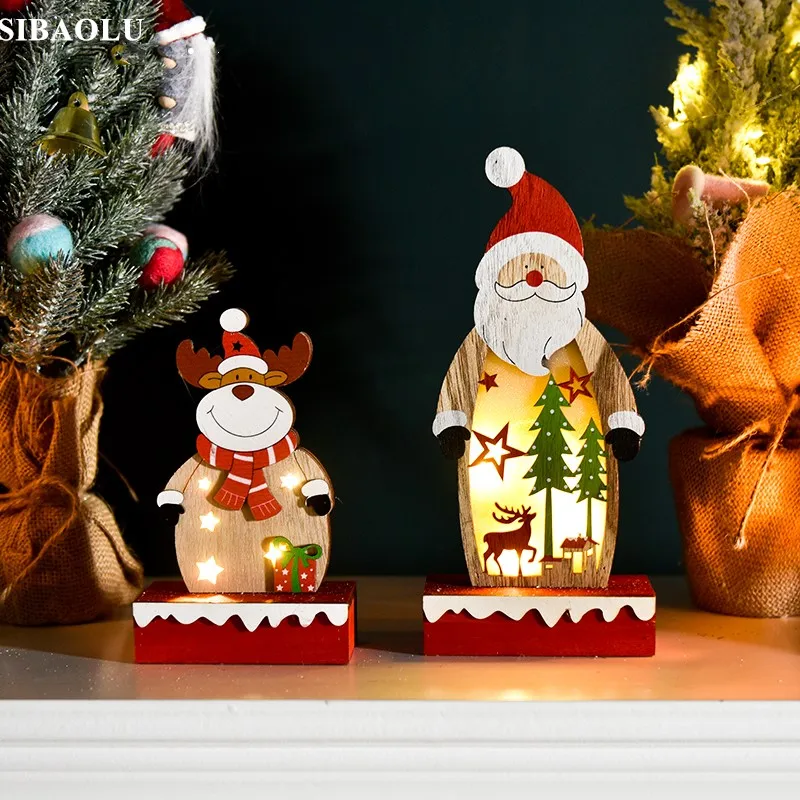 Рождественские статуэтки в скандинавском стиле снеговик светится темноте