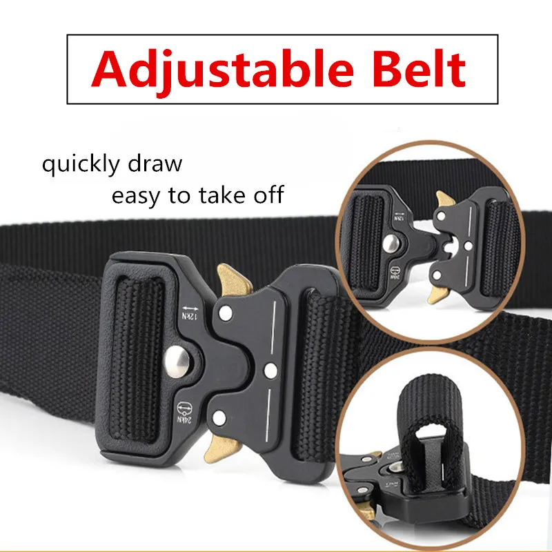 

3 Pieces 125cm Tactical Belts Nylon Alloy Buckle 2020 Fashion Casual Outdoor Men Hiking Running Work Combat Tactical Waist Strap