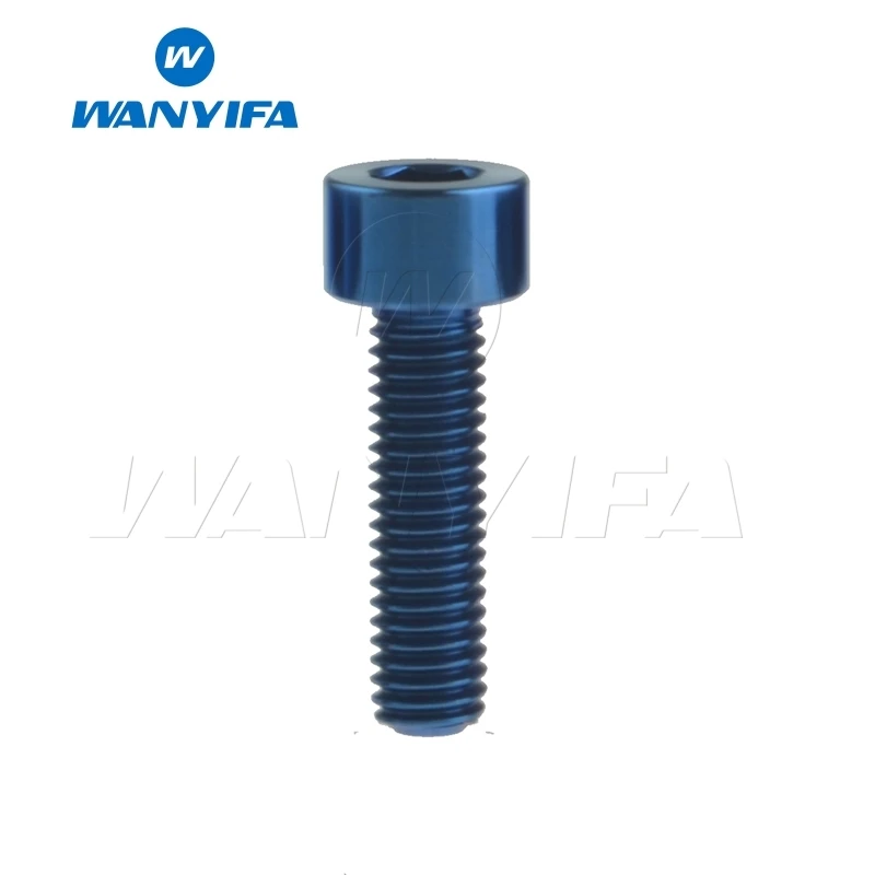 M5x18 Blue Wanyifa M5x10 12, 16, 18, 20, 25 30 35, 40 45 50 55 60 мм шестигранный ключ клеймо Винт С Титановым болтом для Велосипедный вынос руля велосипеда части - Цвет: M5x18 Blue