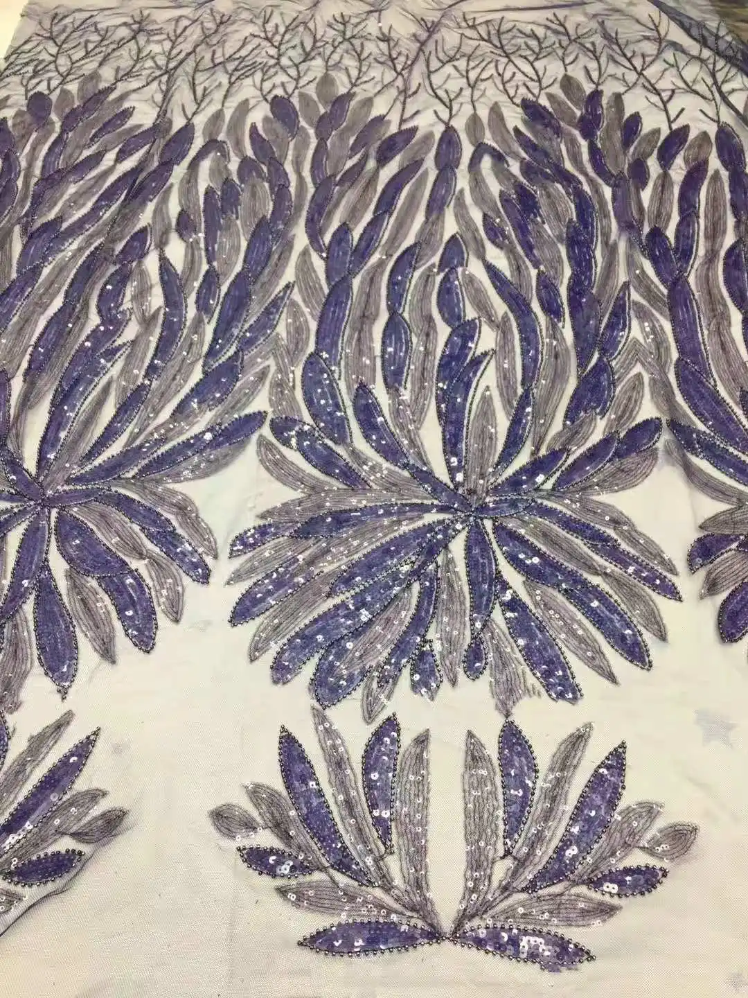 

Beautiful beads embroidery fabric Tulle lace French mesh Nigeria lace fabric for evening dresses, party dress long skirts