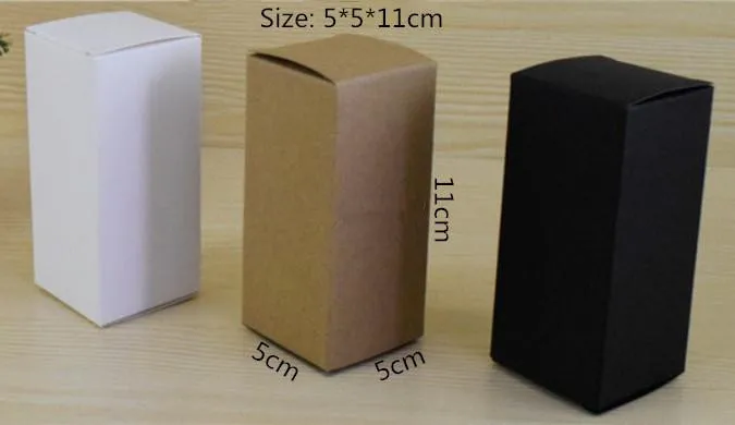

White Black Kraft Paper Gift Box Cosmetic Bottle Jar Box Craft Handmade Soap Candle Storage Boxes valve tubes 50pcs/lot-5*5*11