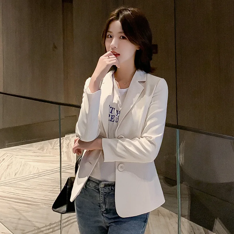 

Nice Autumn New Korean Style Fashion Small Suit Casual Slim Women's Blazer Pockets Jackets Female Suits Coat Blazers Outerwear