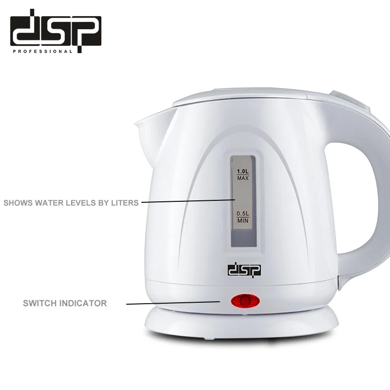 ДСП быстрый нагрев бытовой 1Л мини электрический чайник чай анти сухая защита 3