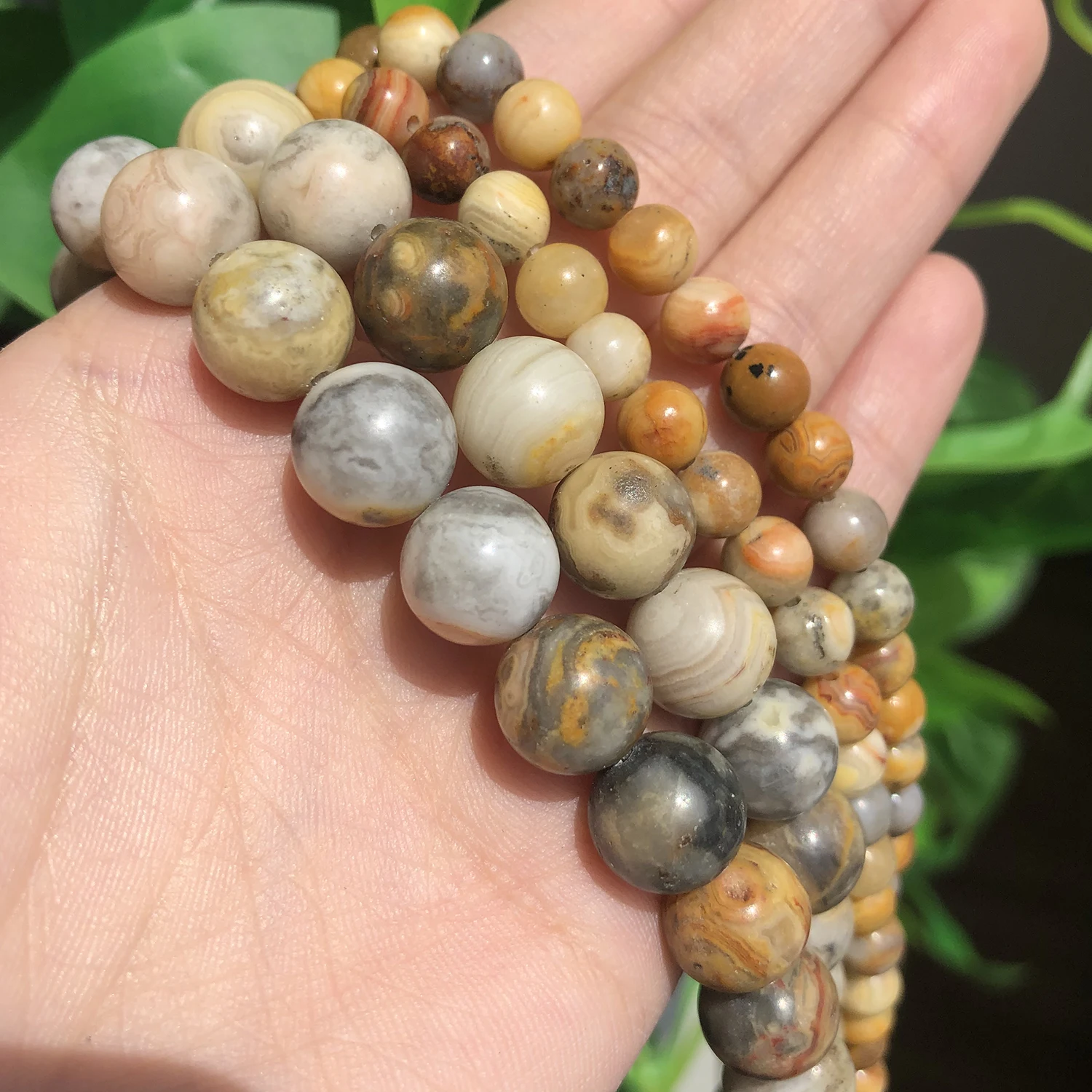 

4/6/8/10/12mm Crazy Stone Beads Natural Stone Beads Loose Round Beads for Jewelry Making DIY Bracelet Wholesale