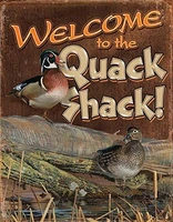quack shack vintage style metal sign iron painting for indoor outdoor home bar coffee kitchen wall decor 8 x 12 inch