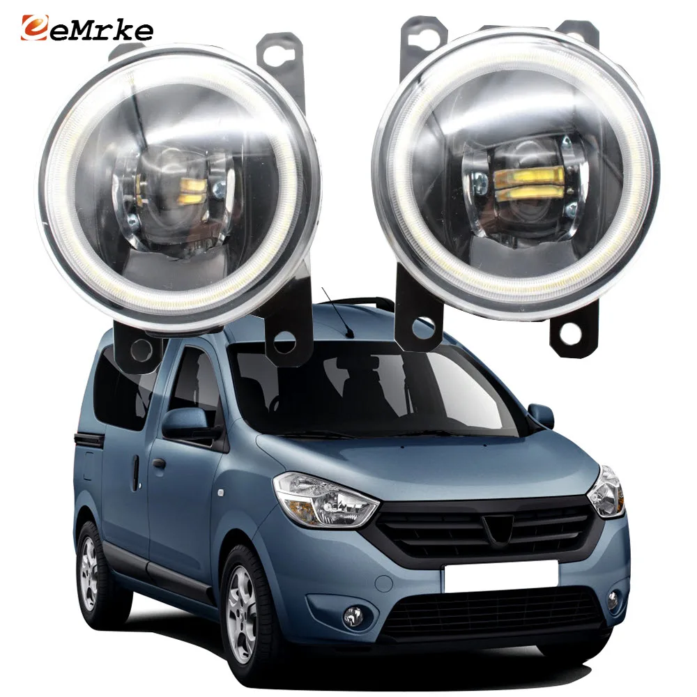 

2x Car LED Fog Lights Cut-Line Lens for Dacia / Renault Dokker /Dokker Stepway 2012-2019 Led Angel Eye DRL Daytime Running Light