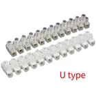 1 шт., U-образная 12-позиционная пластиковая Клеммная лента, блок с завинчивающимся шнеком 3 А для электрической проводки