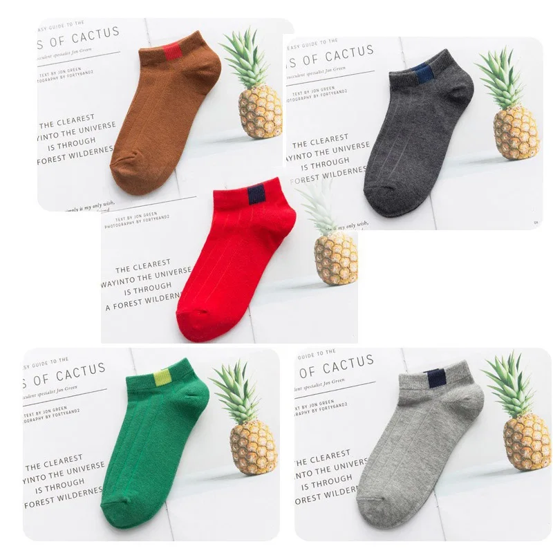 Фуксия 10 pieces = 5 pairs New Women's Shallow Mouth Invisible Boat Socks Silicone Non-Slip Invisible Breathable Cotton Socks Meias - Цвет: Фуксия
