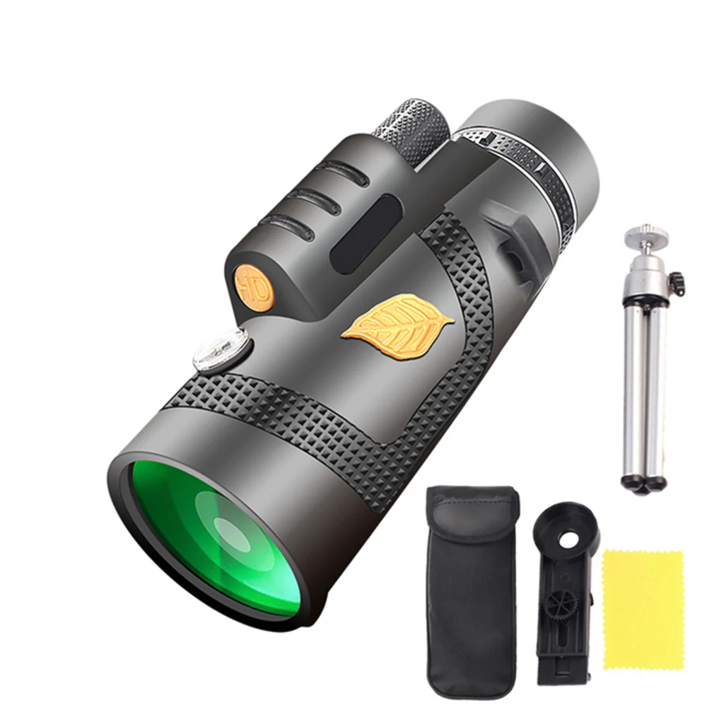Telescopio Monocular profesional potente, accesorio con Zoom HD, visi&oacute;n nocturna opcional, ideal para senderismo y acampada, 12x50-4