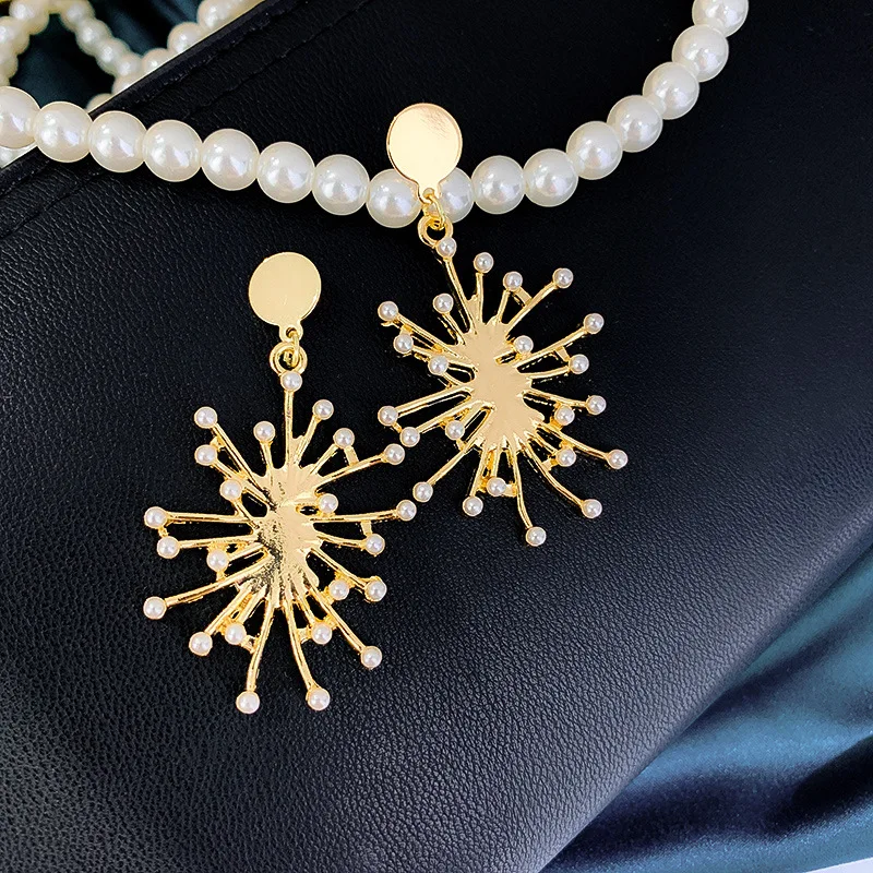 Женские серьги Преувеличенные геометрические нерегулярные бусины в форме