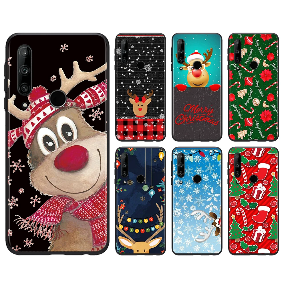 

Phone Case For Honor View 20 10X 10i 10 X10 9N 9X 9C 9A 9S 9 V9 Lite Pro 5G Black Merry Christmas Silicone TPU Cover