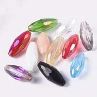 10pcs 18x8mm oval tube faceted cut crystal glass loose crafts beads for jewelry making diy