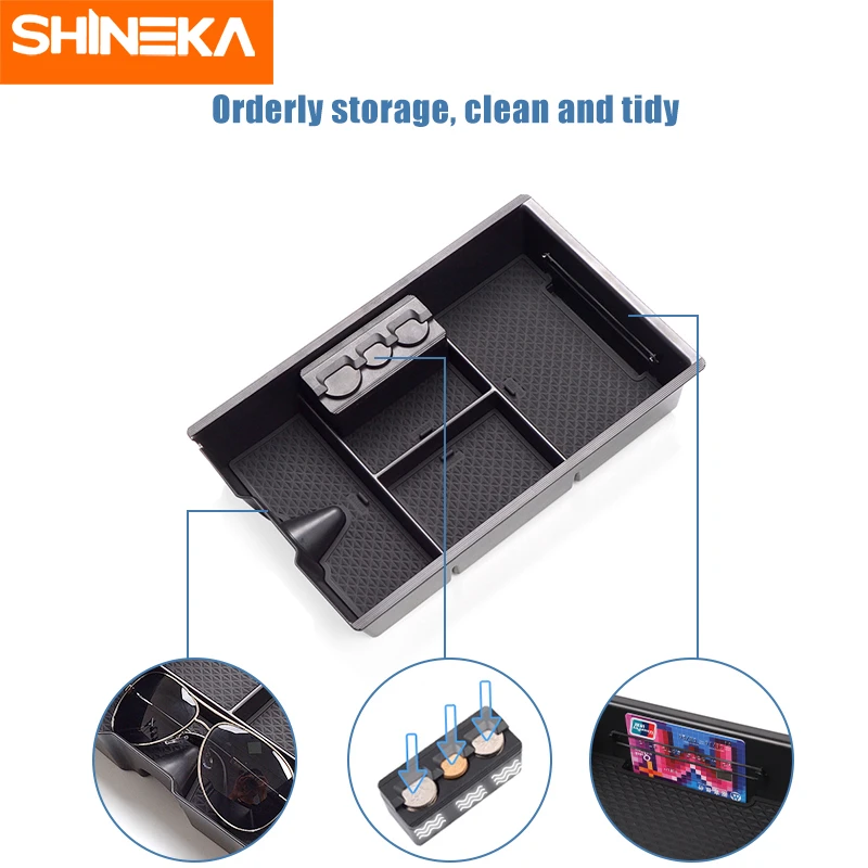 Цена SHINEKA Sting Tidying Car Высокое качество Центральная консоль подлокотник Коробка органайзер для хранения для Dodge Ram 1500 2500 3500 2009-2018