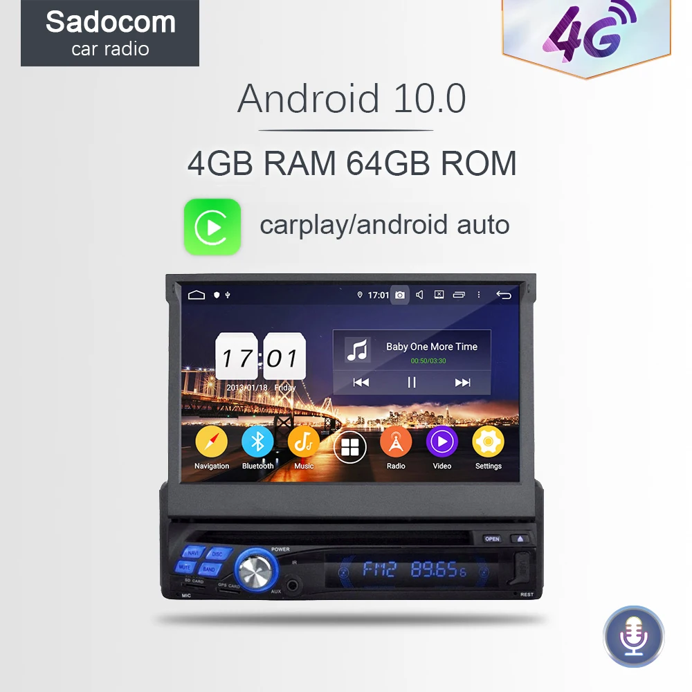 DSP 7 &quot1 din IPS Android 10 0 4 Гб + 64 ГБ 8 ядер автомобильный DVD-плеер GPS Мультимедиа RDS
