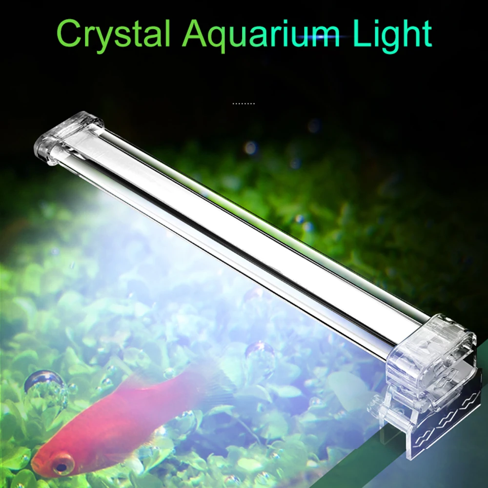 Светодиодный светильник для аквариума прищепка с кристаллами лампа растениями