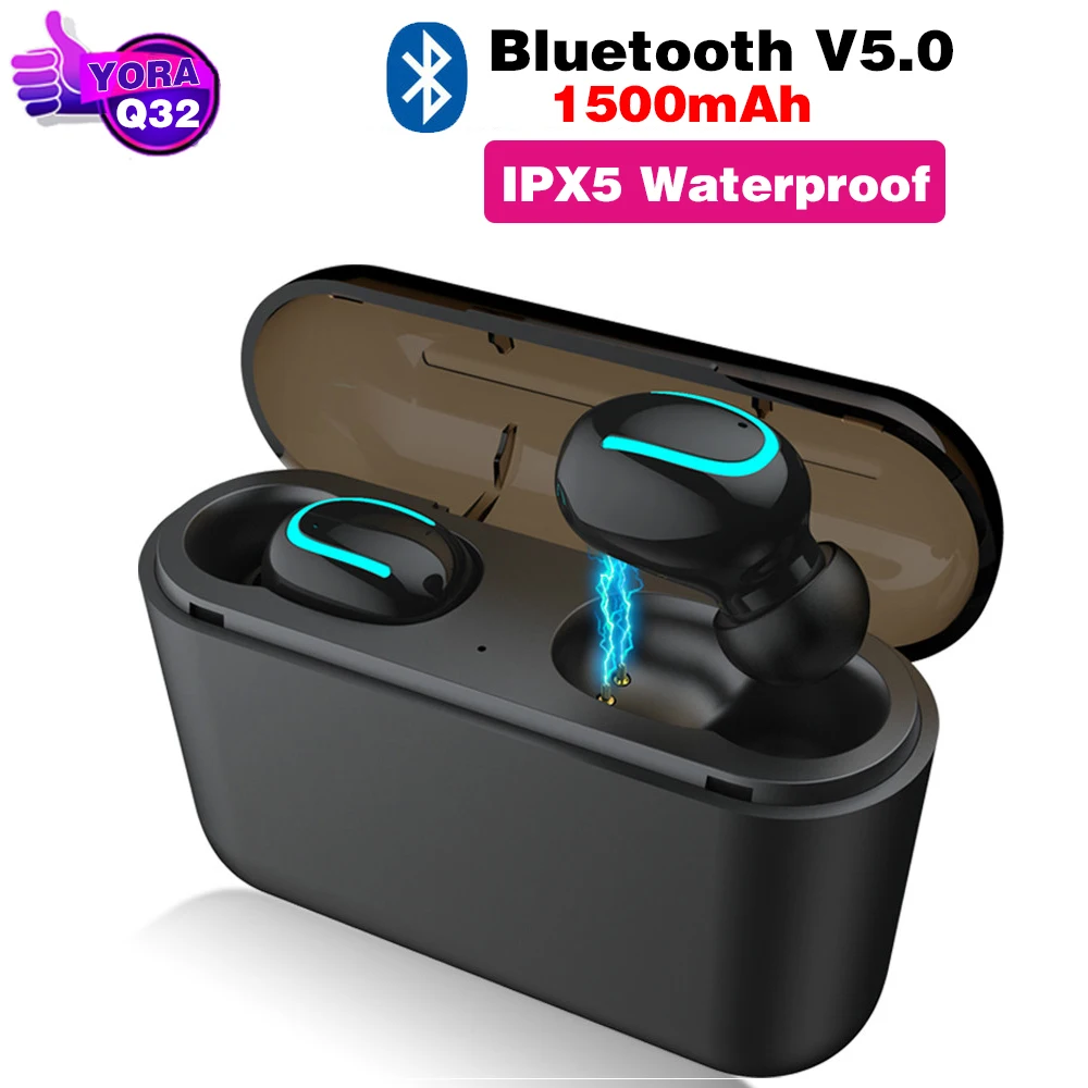 HBQ Q32 Bluetooth гарнитура 5 0 TWS Беспроводная стерео с наушники для мобильного телефона