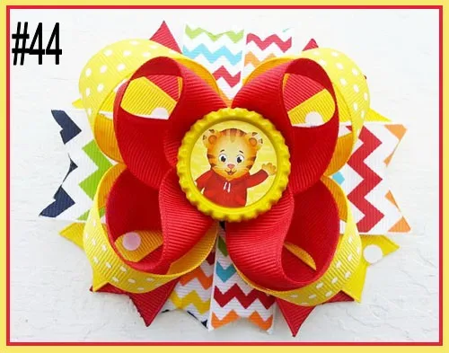 free shipping A group 30pcs 4.5&quot Inspired Boutique Layered Hair Bow character hair bows girl cartoon clips -A | Детская одежда и