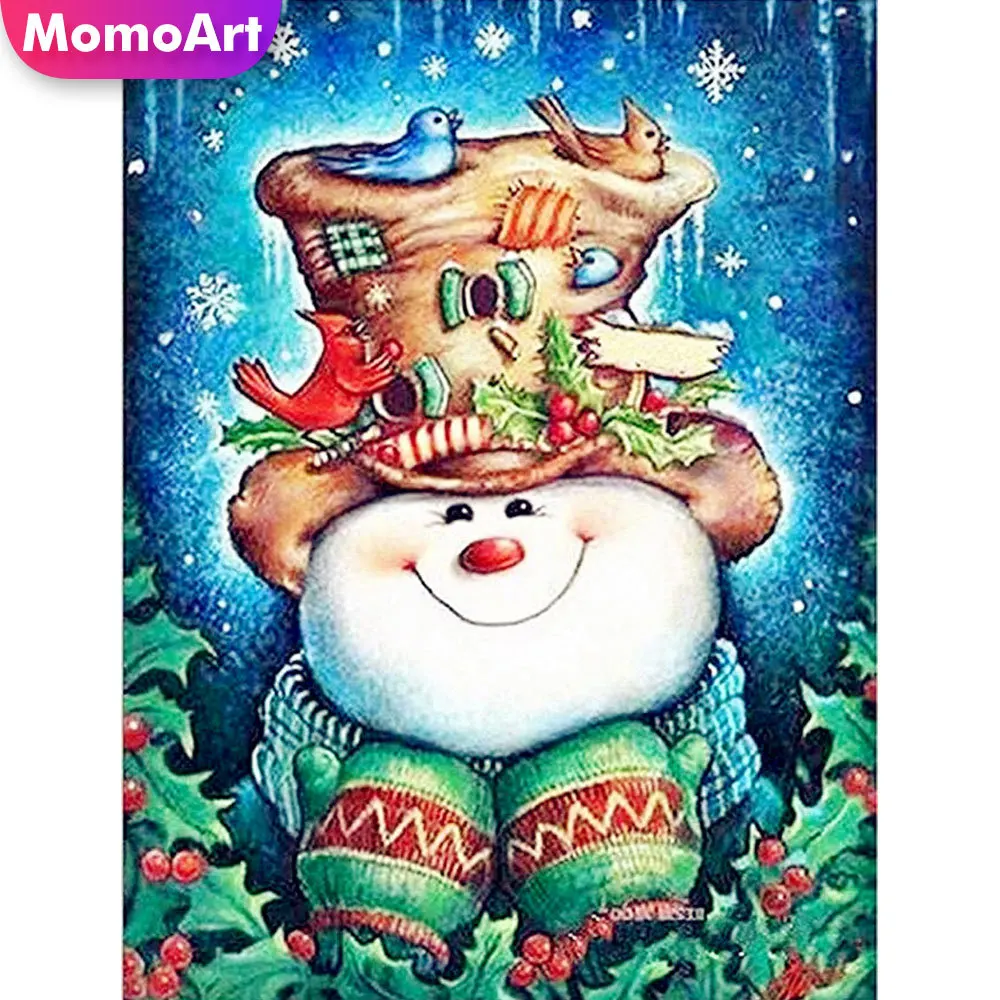 

Momoart Алмазная вышивка мультфильм Алмазная мозаика вышивка крестом Снеговик картина стразами Алмазная Живопись рождество новый год мозаика...