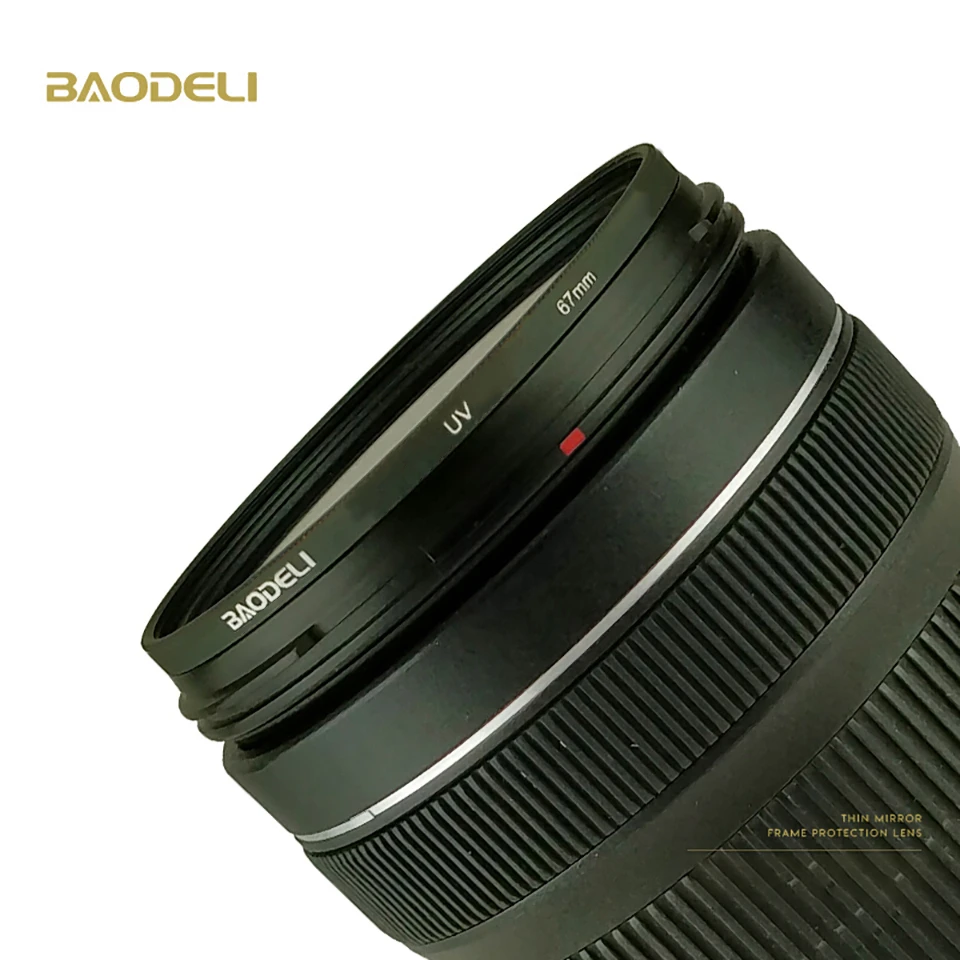 УФ фильтр BAODELI 37 40 5 43 46 49 52 55 58 62 67 72 77 82 мм для объектива Canon Eos M50 M6 1200 D Nikon 5300 5100