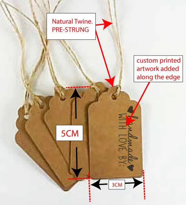 Логотип на заказ свадебная именная бирка 1000. Крафт/белая бумага Подарочная