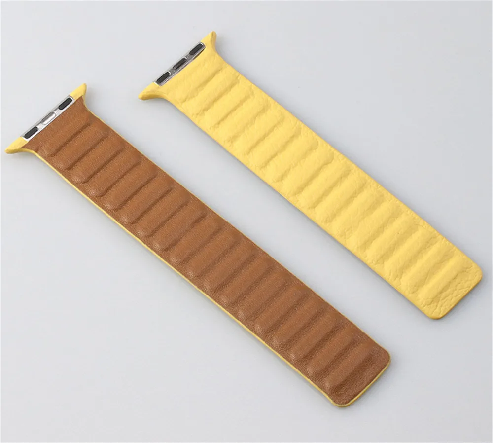 

Genuine Leather Strap for Apple Watch Bands 44mm 40mm 42mm 38mm Magnetic Solo Loop Watchbands for iWatch Series SE/6/5/4/3/2/1