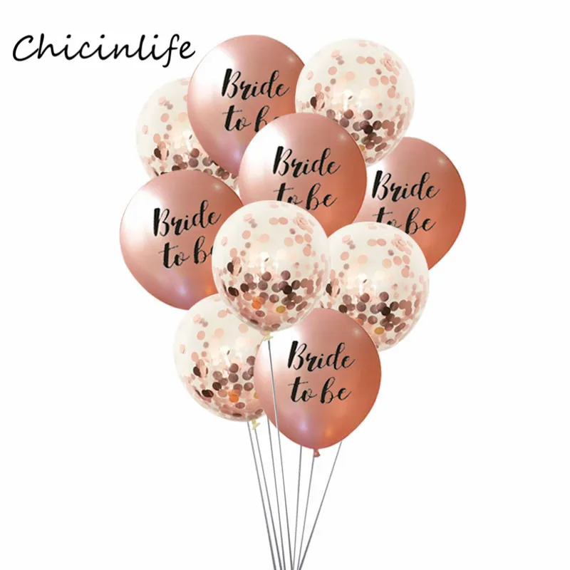 Bride to be D Chicinlife латексные воздушные шары для невесты из розового золота в форме сердца и звезды, девичник, украшение для свадебной вечеринки - Цвет: Bride to be D