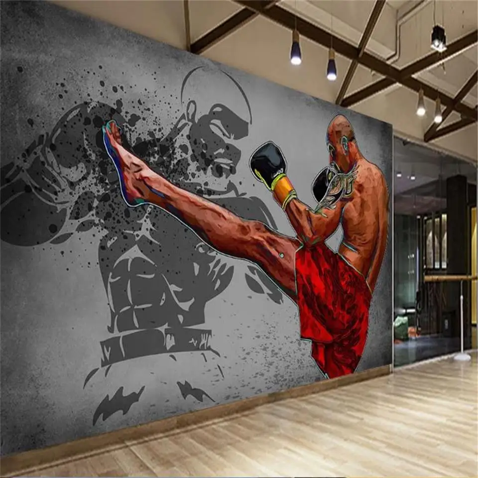 3d фотообои нестандартного размера обои для гостиной мальчик комната бокс боевые