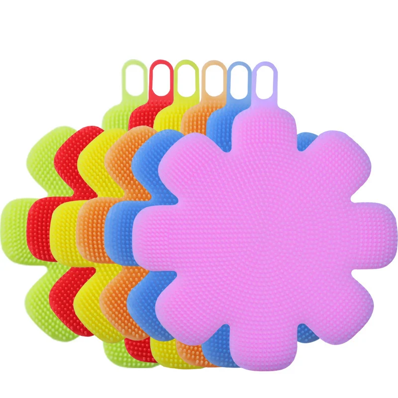 Пищевая силиконовая щетка для мытья посуды кухонная антипригарная тарелка