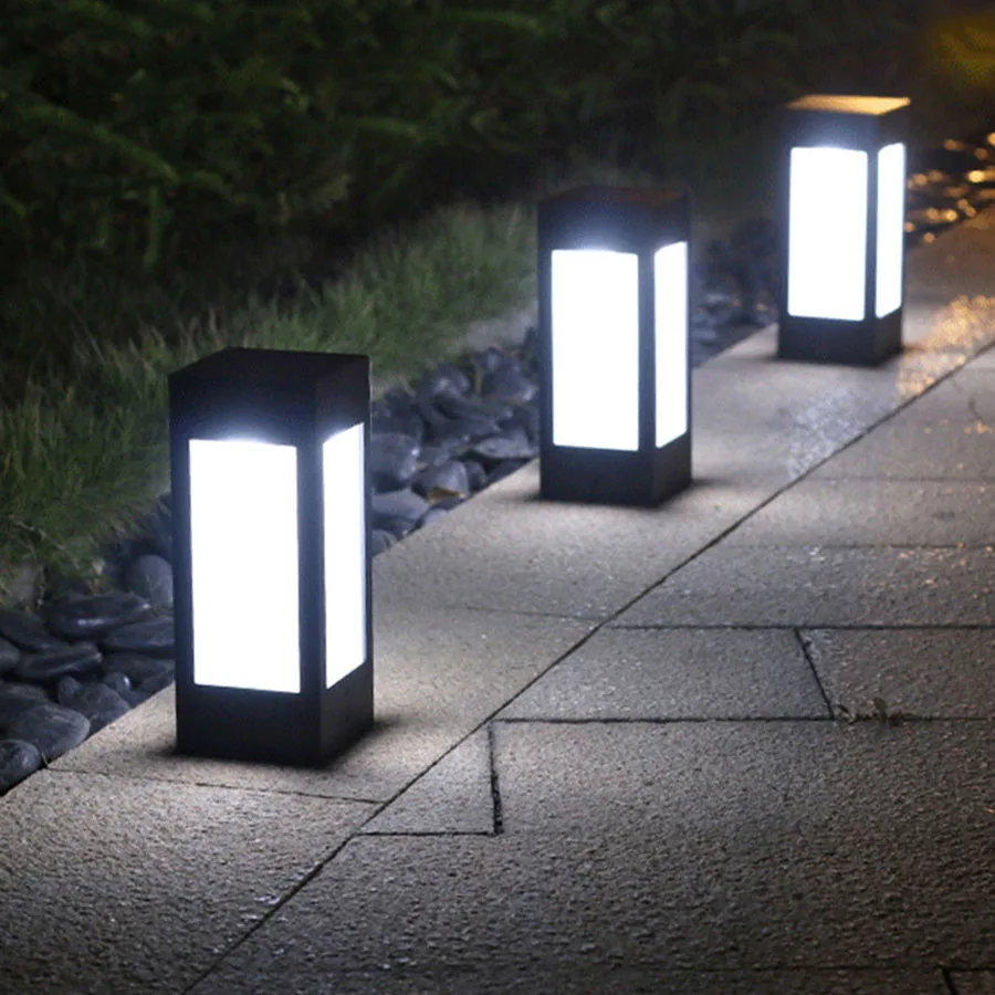 

Thrisdar Outdoor Garden Solar Pillar Lamp Waterproof Front Door Fence Post Cap Lights Waterproof LED Solar Pathway Bollard Light