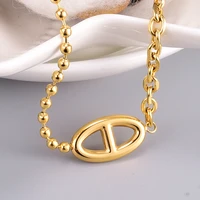 new design romantic letter 18 k stainless steel chain necklace for women minimalist geometric gold color necklace jewelry gift