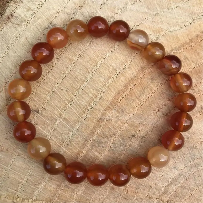 Браслет из натурального сердолика ручной работы 8 мм | Браслеты