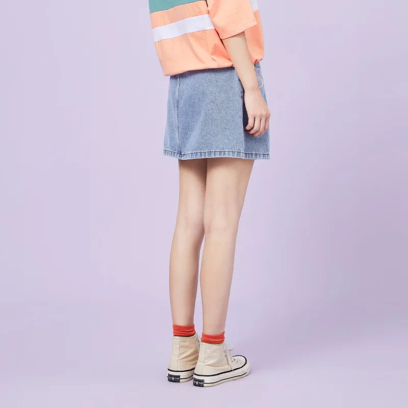 

SEMIR Half-Length Skirt Women Classic A-Line Denim Short Skirts 2021 Spring New High-Waisted Slim Sweet Cool Hip Skirts