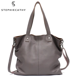 Сумка-тоут женская из натуральной кожи, большая, Повседневная