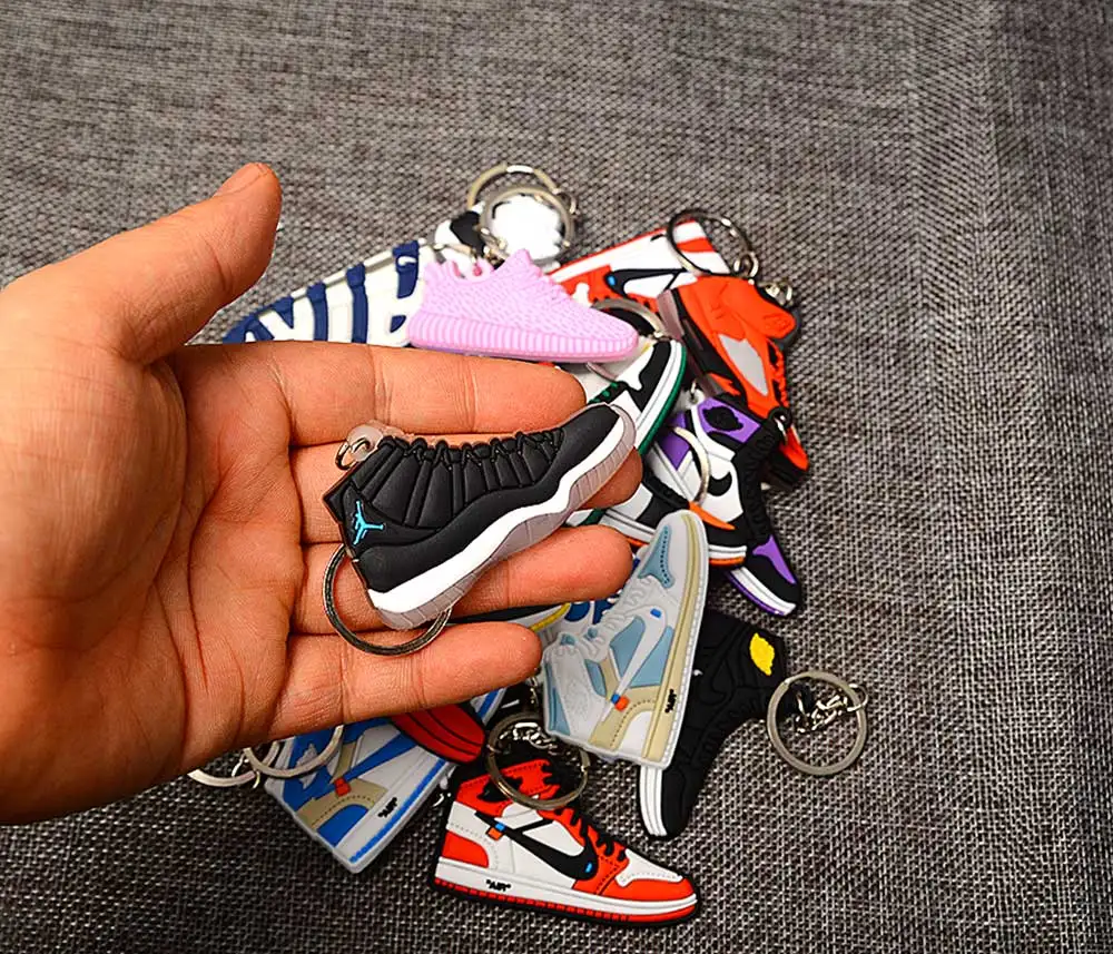 Индивидуальные DIY Air Jordan 1 2D кроссовки наклейки фигурный брелок сумка коробка Подвеска для пары Кукла аксессуар