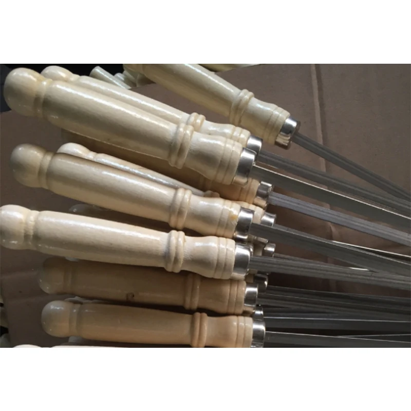 10 шт. 40 см плоский шампур для Нержавеющая сталь жарки и барбекю иглы гриль вилка