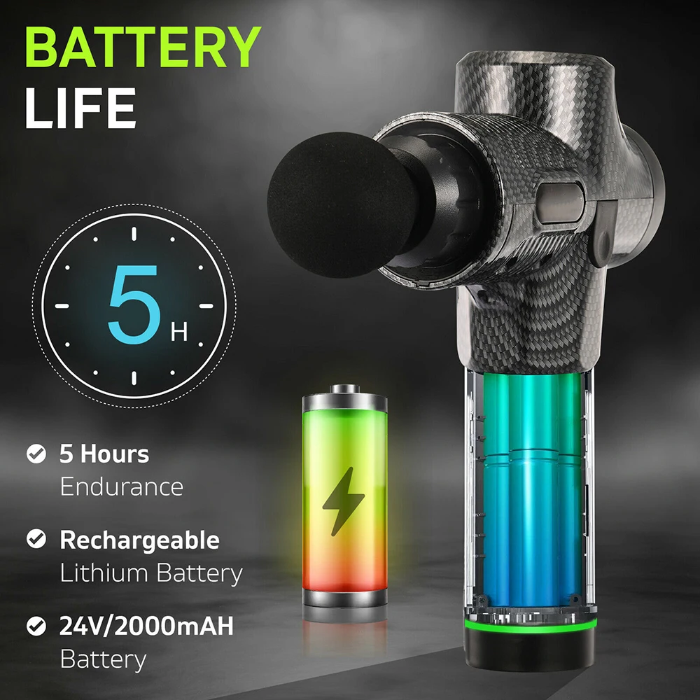 

Massage Gun Rechargeable LCD Display Deep Tissue Percussion Muscle Massager For Pain Relief Handheld Electric Body Massager