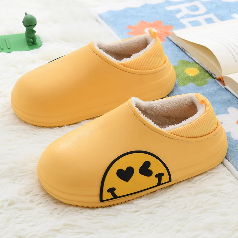 

Half Smile Cotton Slippers Autumn And Winter 2021 New Indoor Warmth Men And Women Bag Root Cotton Tow EVA Cotton Tow Women