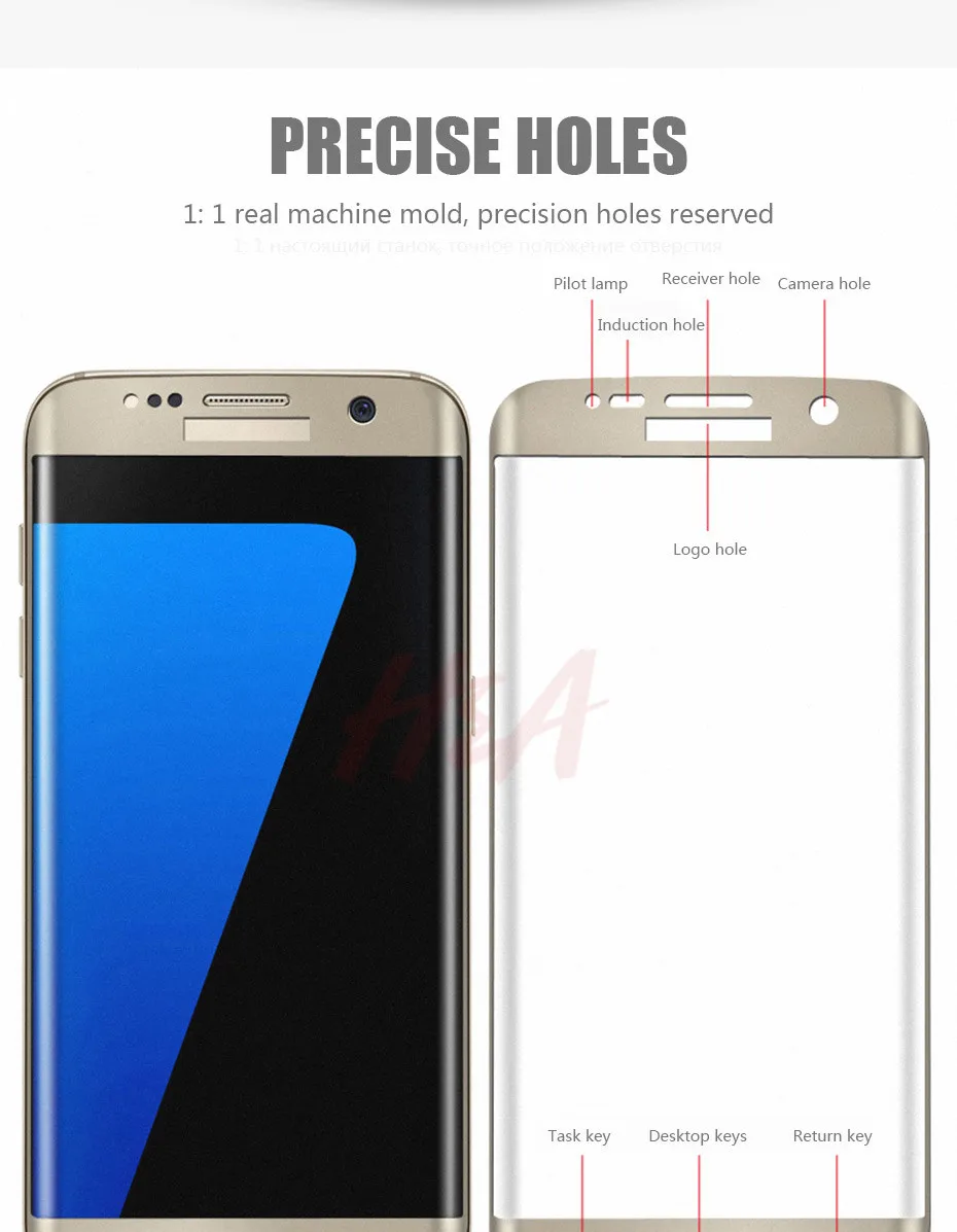 H& A 5D закругленные края полное покрытие Защитное стекло для samsung Galaxy S7 S6 Edge закаленное защитное стекло для экрана S7 Edge