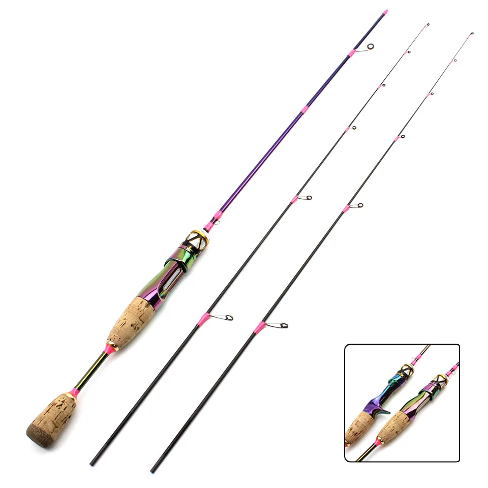 

1.68m Colorful 2tips Solid Tip Trout Lure Fishing Rod UL Power Ultralight 3-7g Carbon Spinning Casting Rod Probale lure Pole