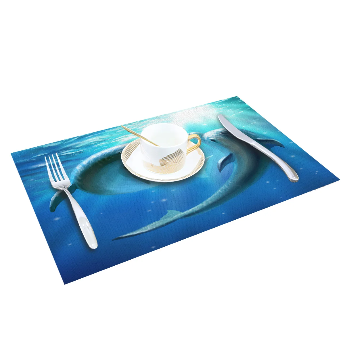 4 6 штук в партии комплект Коврики на стол для влюбленных Дельфин подводный мир с