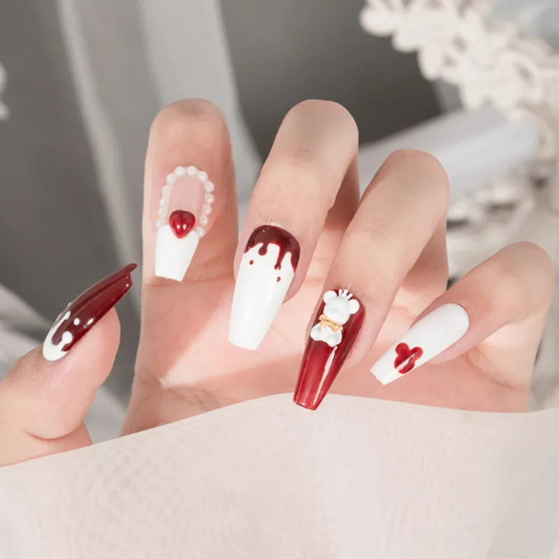 1 шт. металлический медведь украшения для ногтей Лук 3D Подвески макарун DIY Маникюр