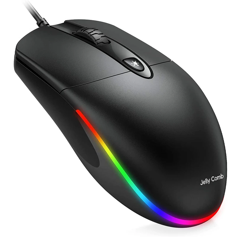 

Мышь Компьютерная Проводная Бесшумная, RGB, USB, для дома и офиса