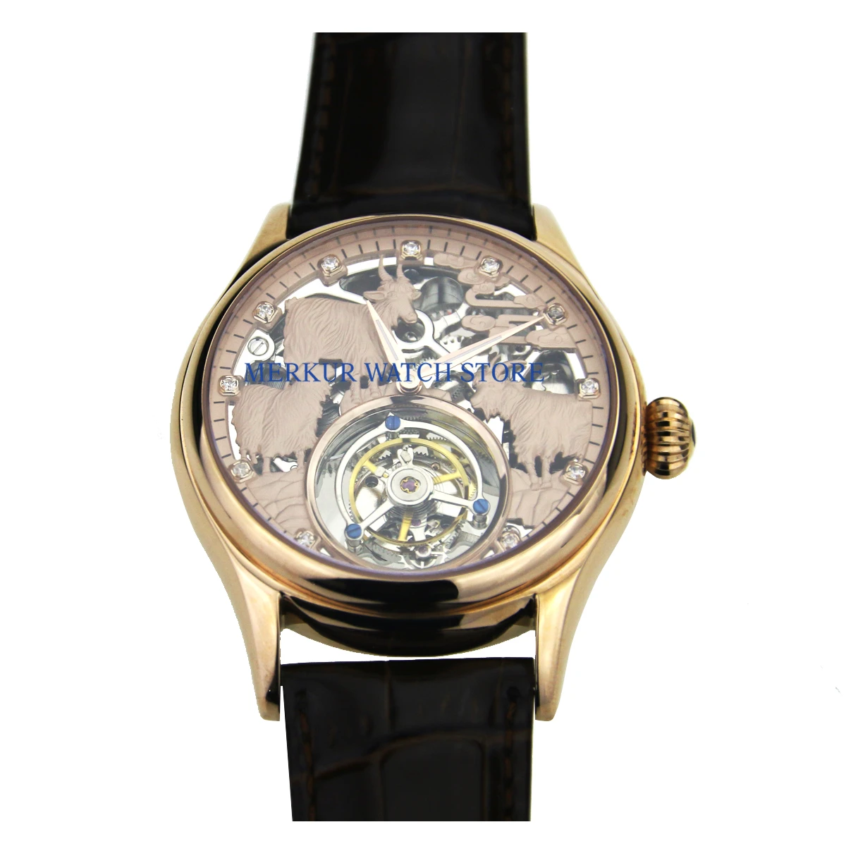 Sugess мужские часы Механические чайки Ханчжоу Высокая Beat Tourbillon движение Skelenton роскошное платье Золотая Коза