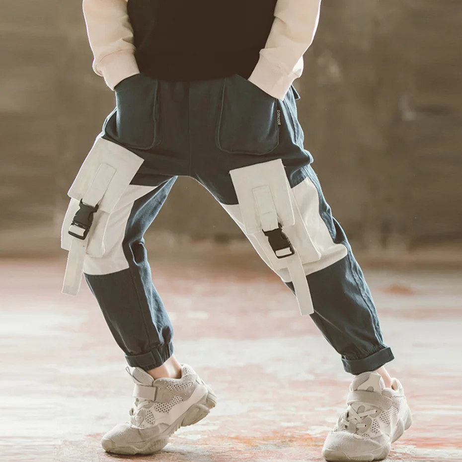 Штаны для мальчиков штаны в стиле пэчворк детские брюки с эластичной резинкой на