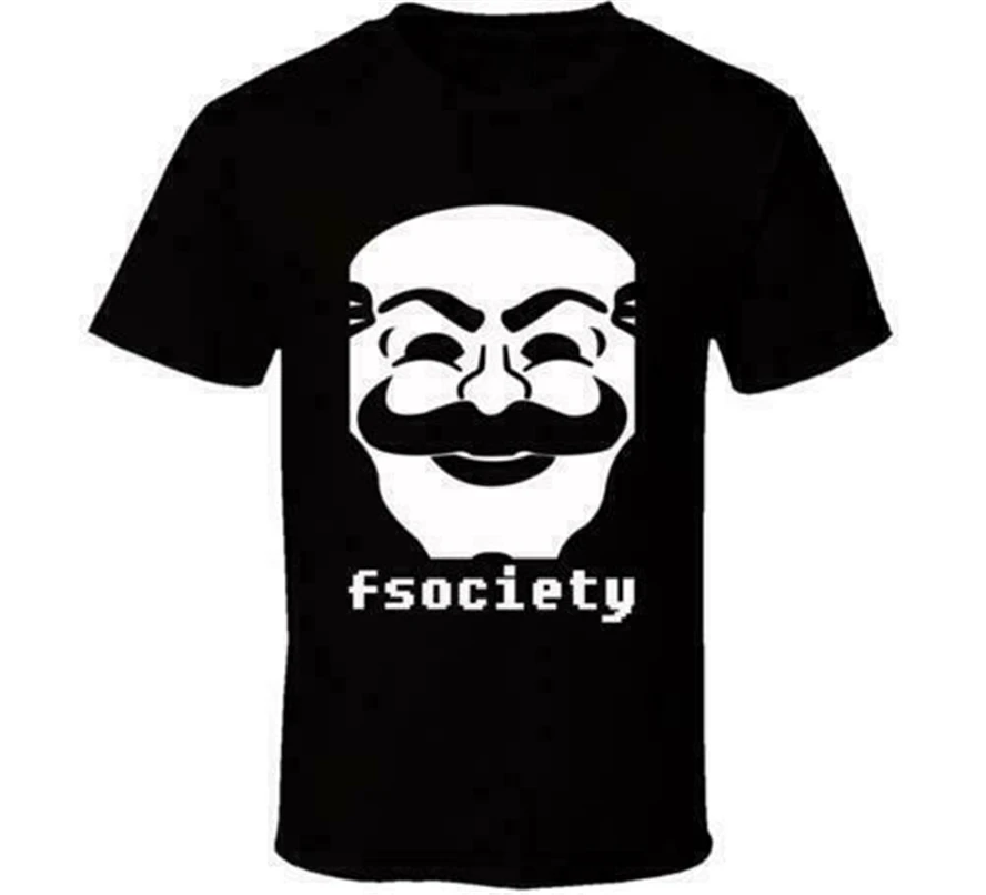 Новая футболка Fsociety Mr Robot Hacker Mask белого и черного цвета для мужчин размер США s xxxl