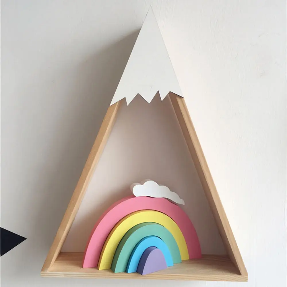 Скандинавский стиль, декор для детской комнаты, деревянные радужные строительные блоки, декоративные детские игрушки, подарки, реквизит для фотосъемки