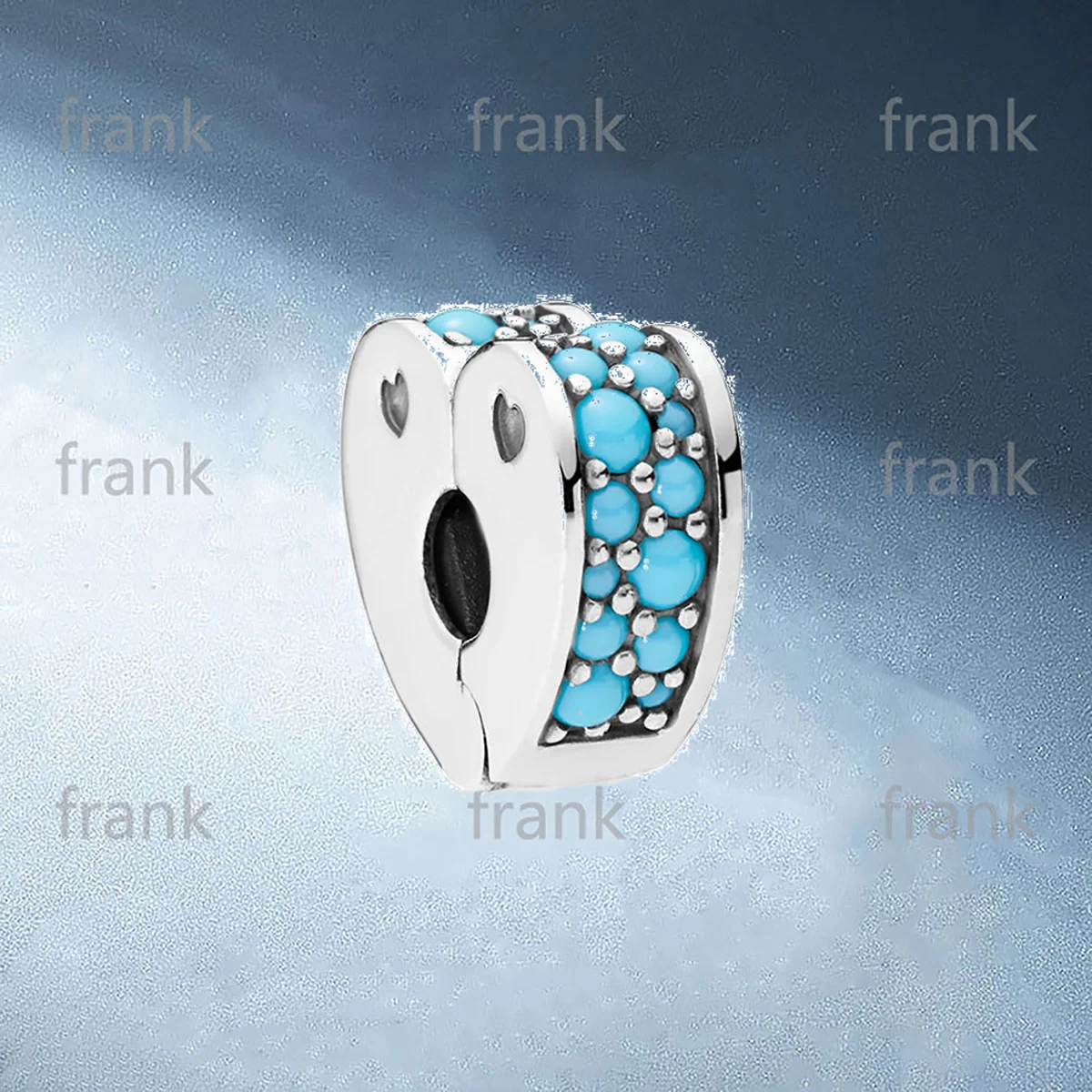 

797227NYA-1 CYAN BLUE ARCS OF LOVE CLIP