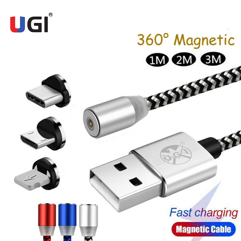 

UGI 360° Magnetic Cable 2.4A Fast Charging Cable Micro USB Cable Type C USB C Cable For IOS Cable For Samsung Xiaomi OnePlus HTC