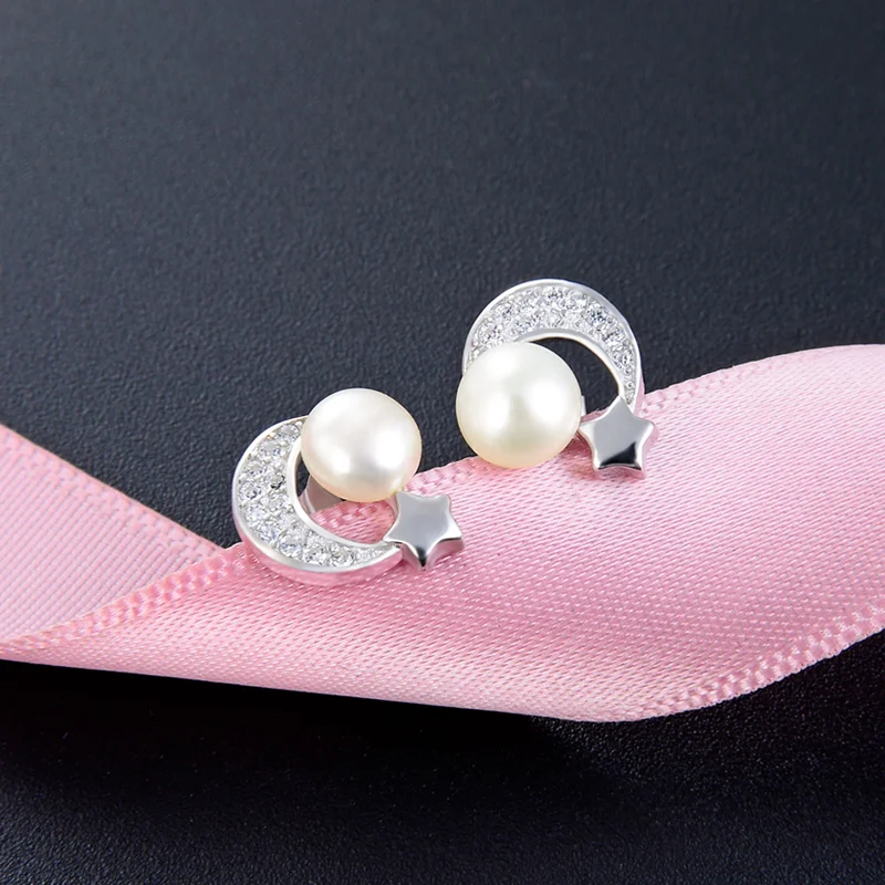 Модные серьги-гвоздики из стерлингового серебра S925 серьги с натуральным