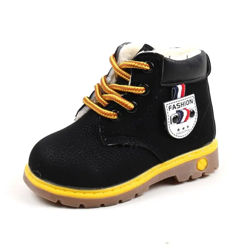 Зимние детские ботинки для девочек обувь теплые плюшевые с мягкой подошвой